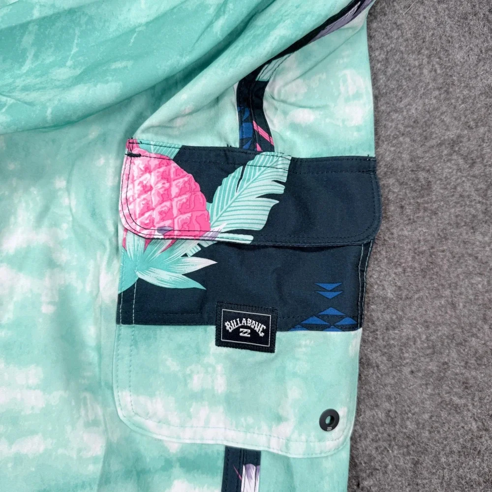 Billabong Recycler 73 Pro Board Shorts Mint Tie Dye Floral ABYBS00114 Mens 31
